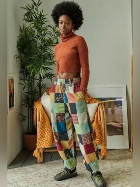 BDG Urban Outfitters Patchwork Corduroy Balloon Barrel Leg Pants XXS Boho